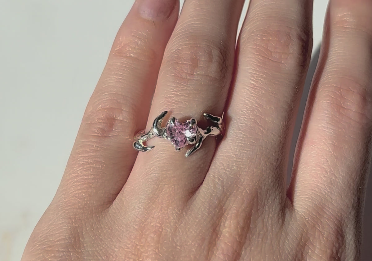 Heart cubic zirconia ring
